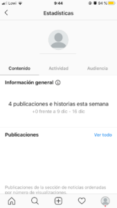 Estadísticas---Contenido | Instagram para empresas