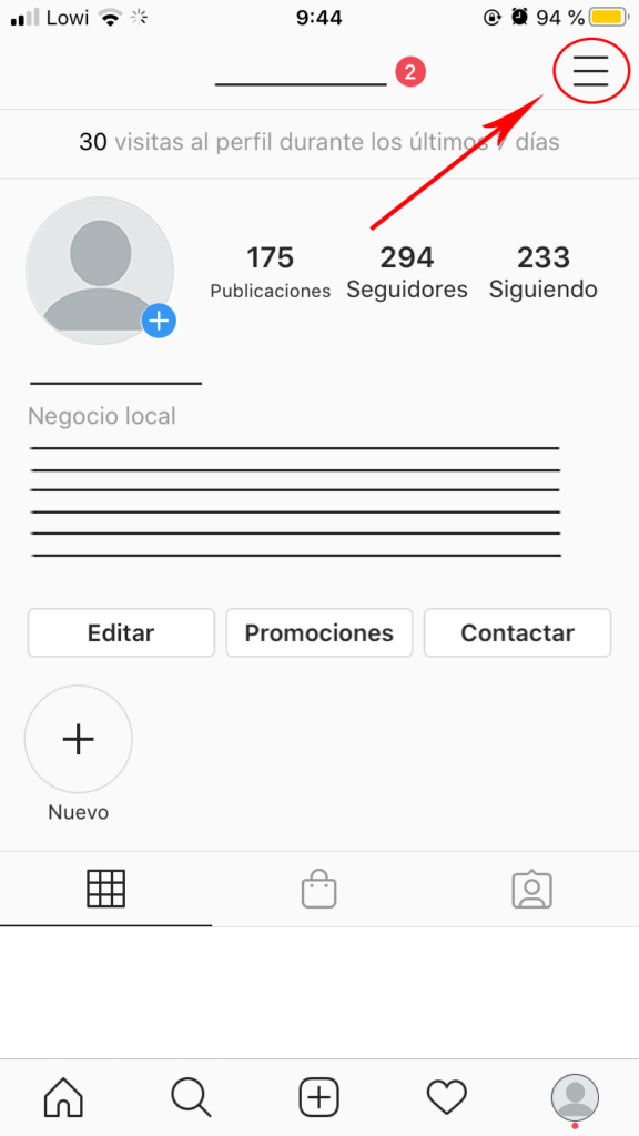 Perfil -Instagram para empresas